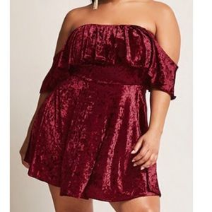 Off the shoulder velvet dress